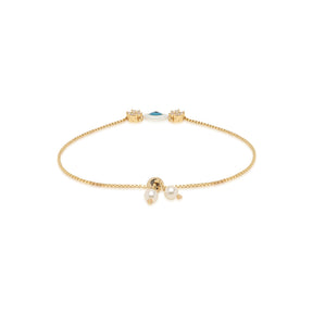 LAIDA Gold Plated floral Evil Eye Adjustable Barcelet