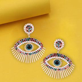 LAIDA Gold Plated Multi Evil Eye Earrings