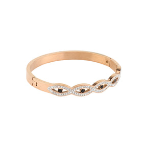 Anne Rose Gold Plated Multi Evil Eye - Bangle Bracelet