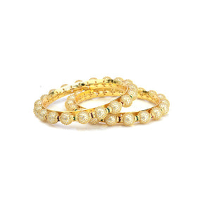 Laida Set Of 2 Gold-Plated Beaded Bangles