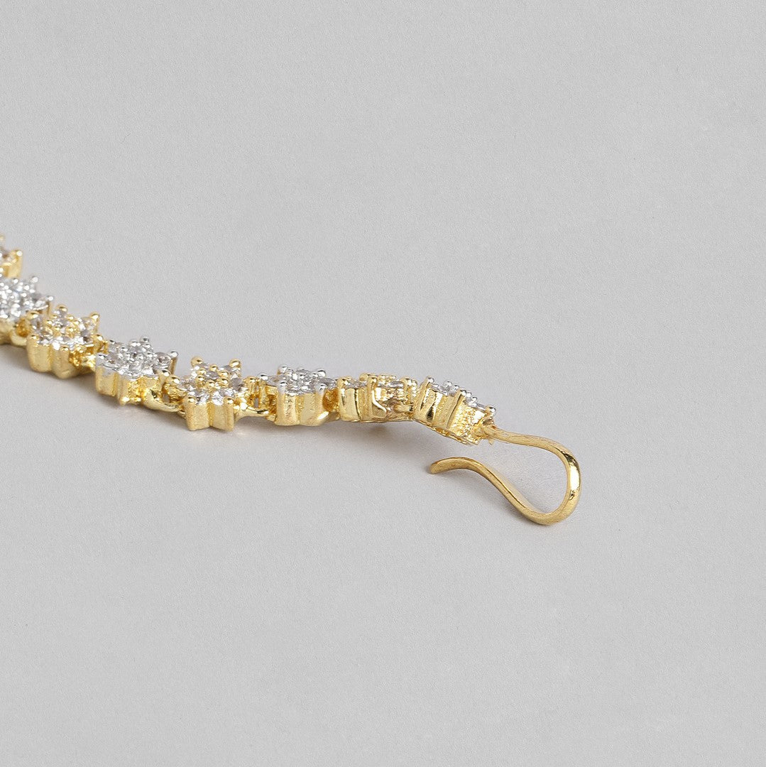 Laida Gold-Plated Handcrafted American Diamond Studded Maang Tikka