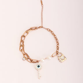 LAIDA Evil Eye Key Lock Bracelet