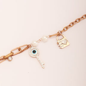 LAIDA Evil Eye Key Lock Bracelet