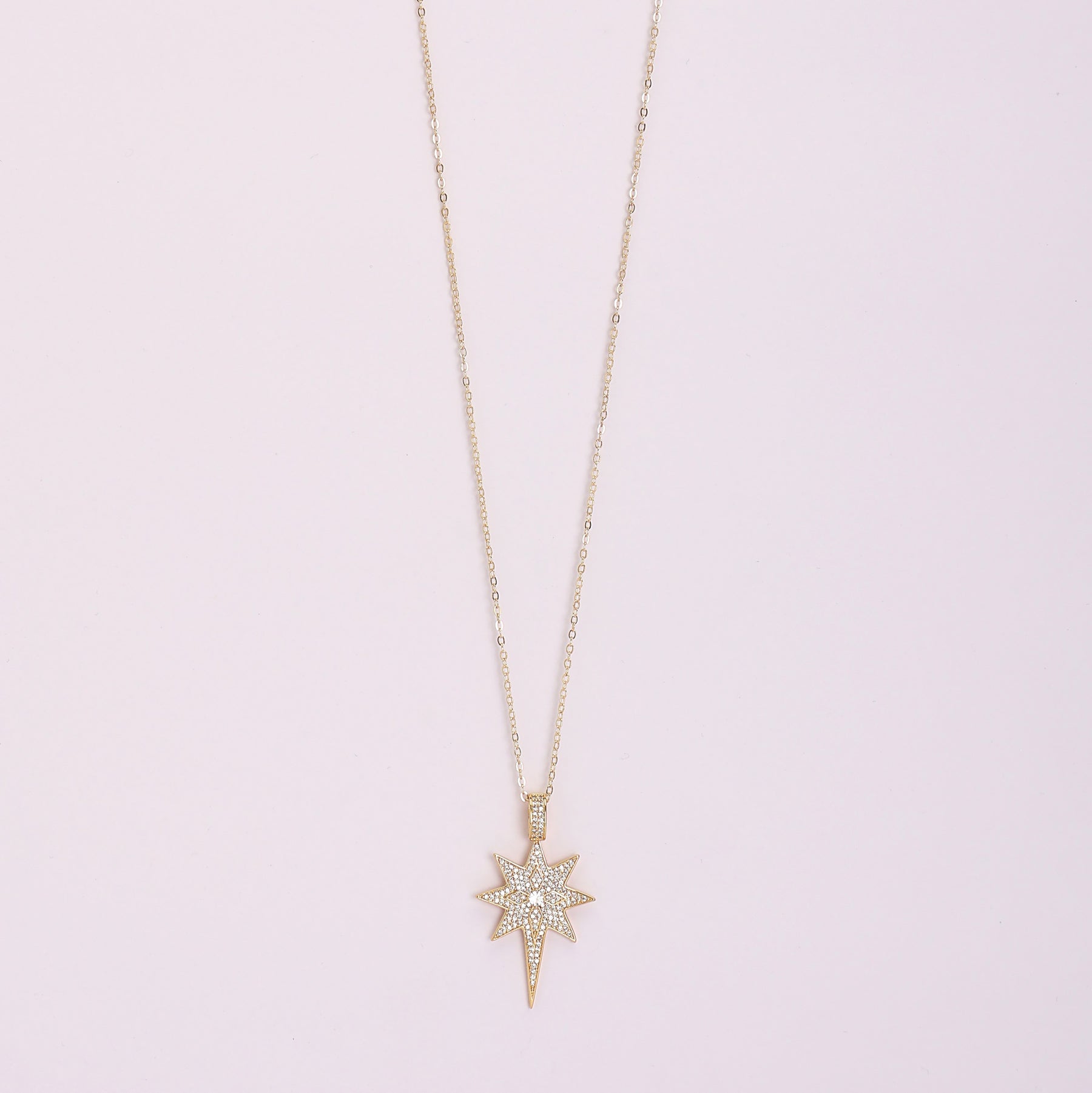 LAIDA Gold Plated Amercian Diamond Star Pendant