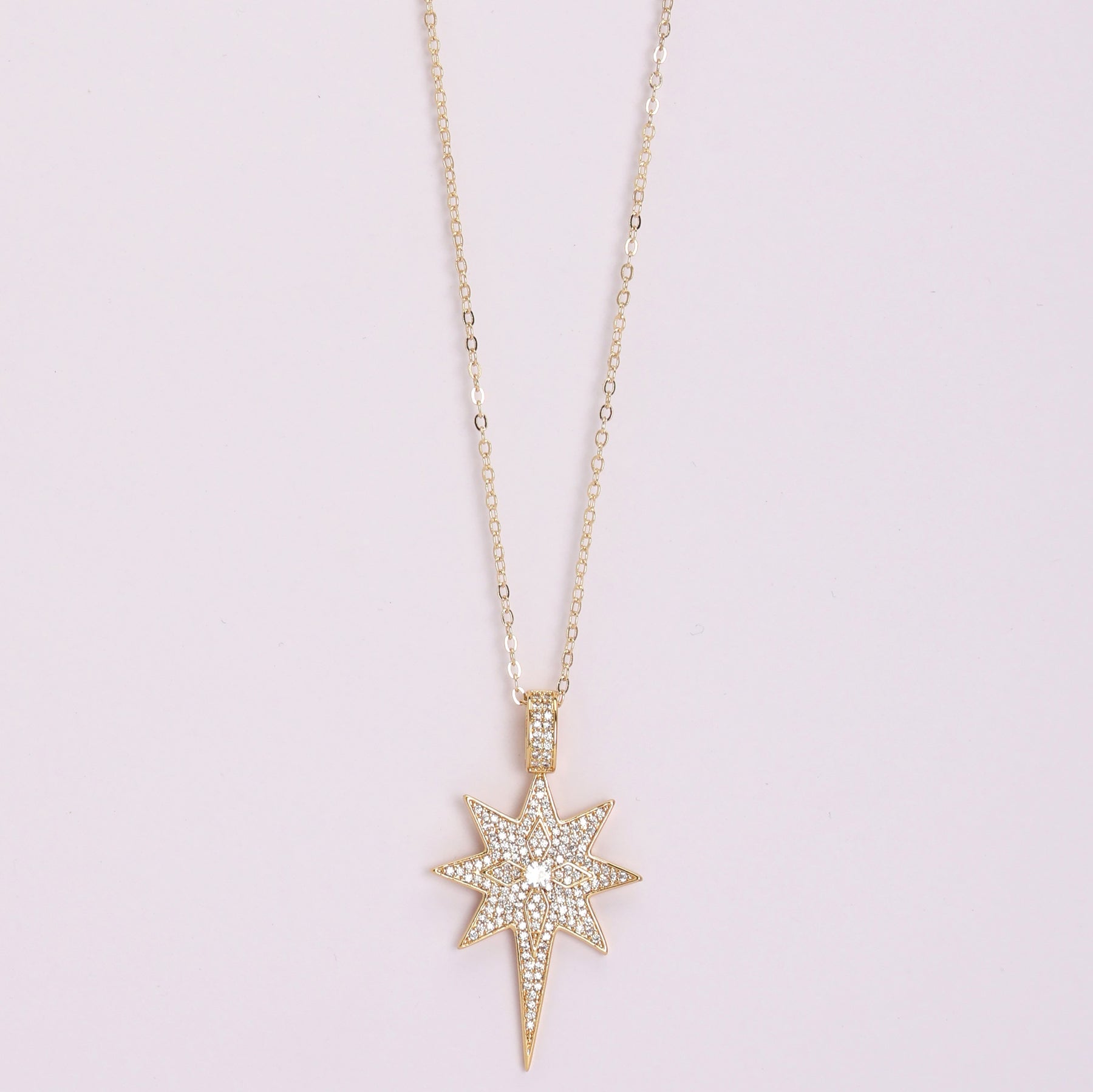 LAIDA Gold Plated Amercian Diamond Star Pendant