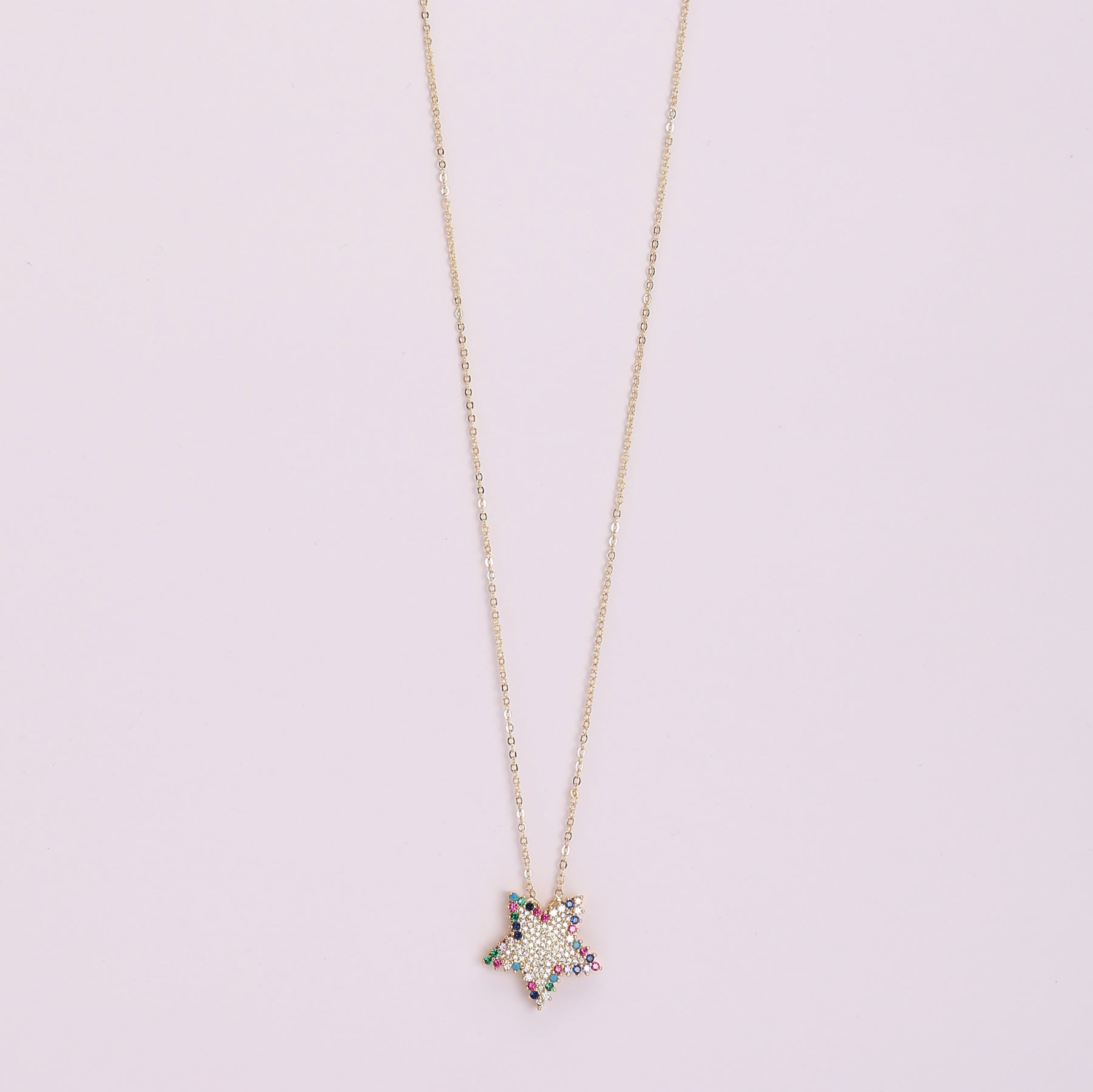 LAIDA Gold Plated American Diamond Star Pendant