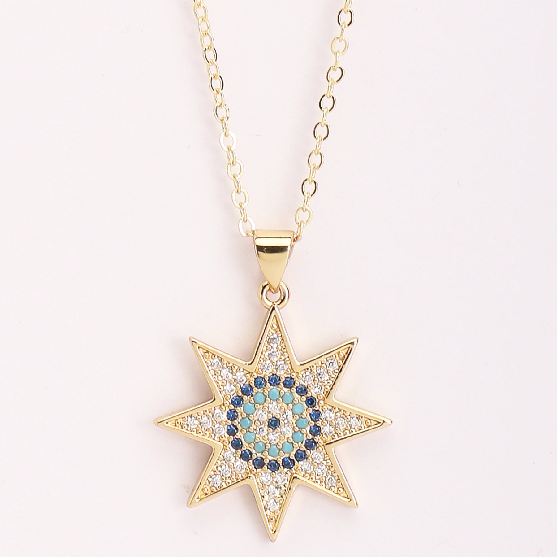 Star American Diamond Evil Eye Pendant