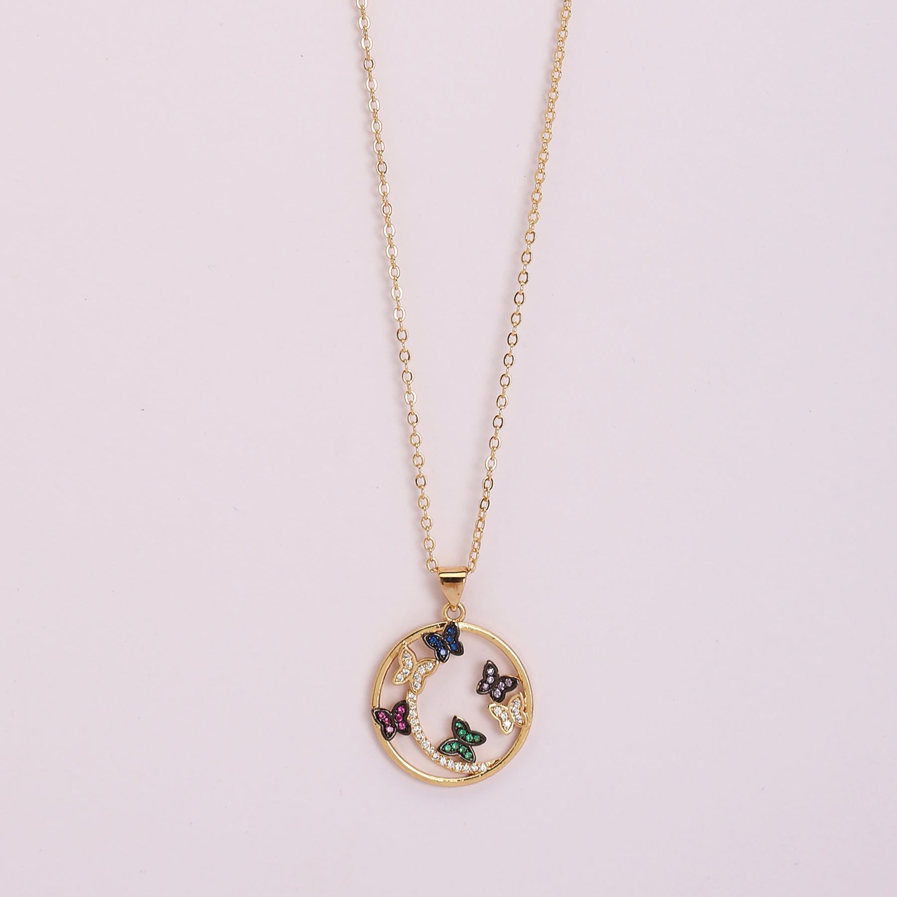 LAIDA Circle of Butterflies Pendant