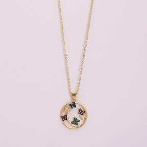 LAIDA Circle of Butterflies Pendant