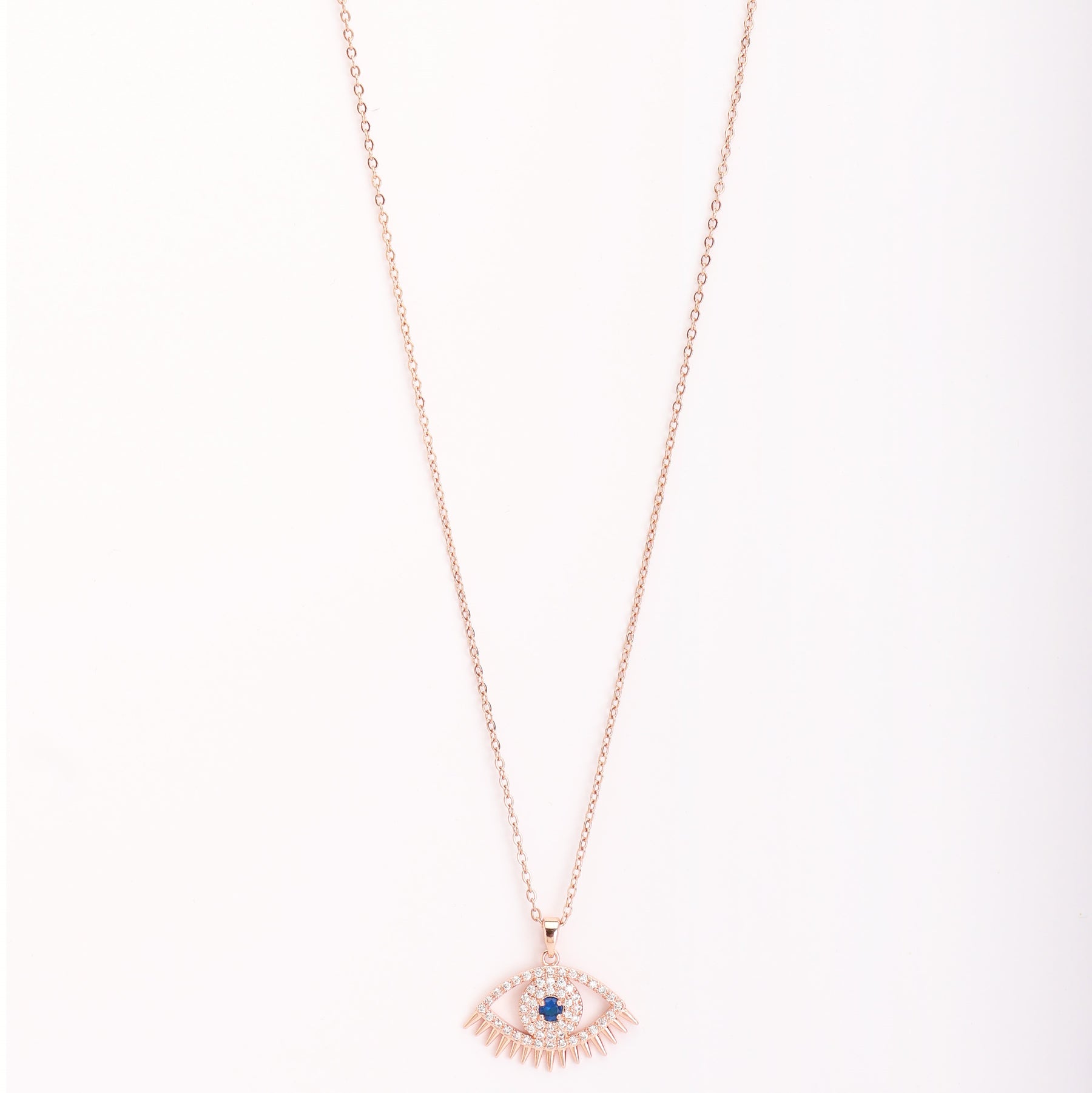 LAIDA Rose Gold Blue Evil Eye Lashes Pendant