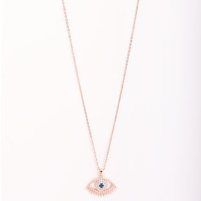 LAIDA Rose Gold Blue Evil Eye Lashes Pendant