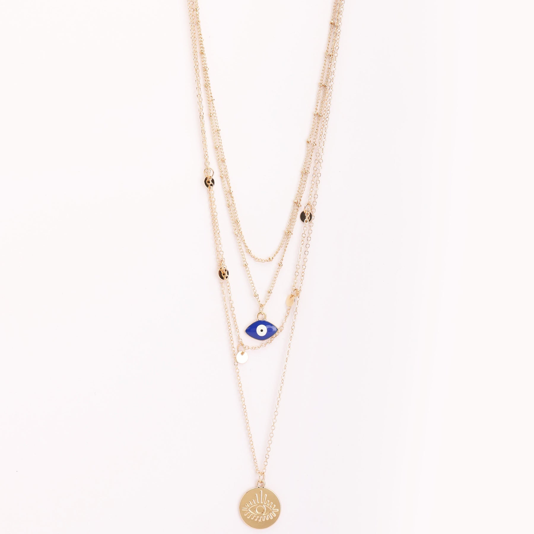 LAIDA Multi Layered Evil Eye Pendant