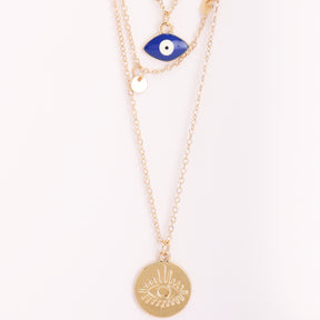 LAIDA Multi Layered Evil Eye Pendant