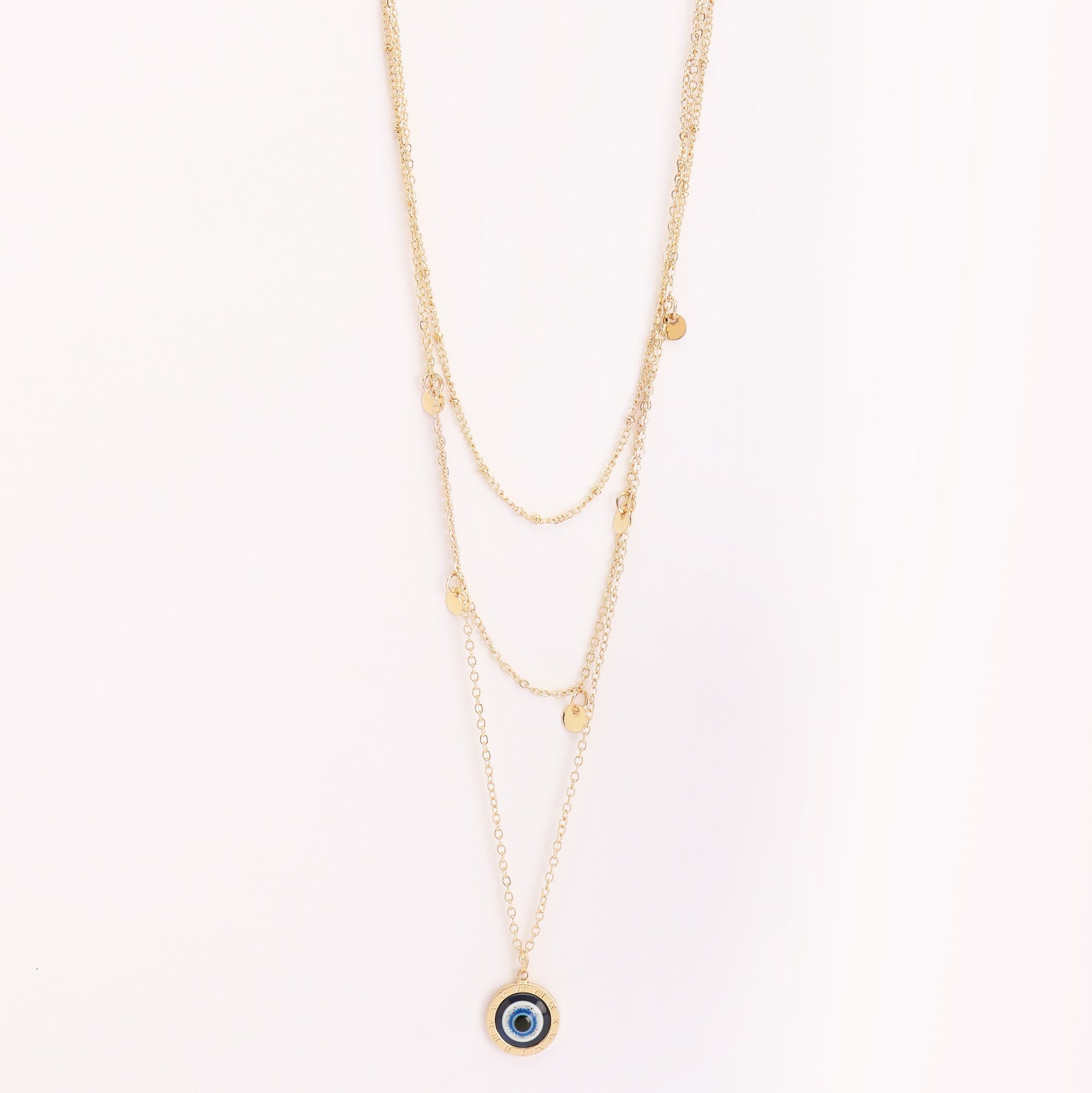 Charm  Multi  - Layered Evil Eye Pendant