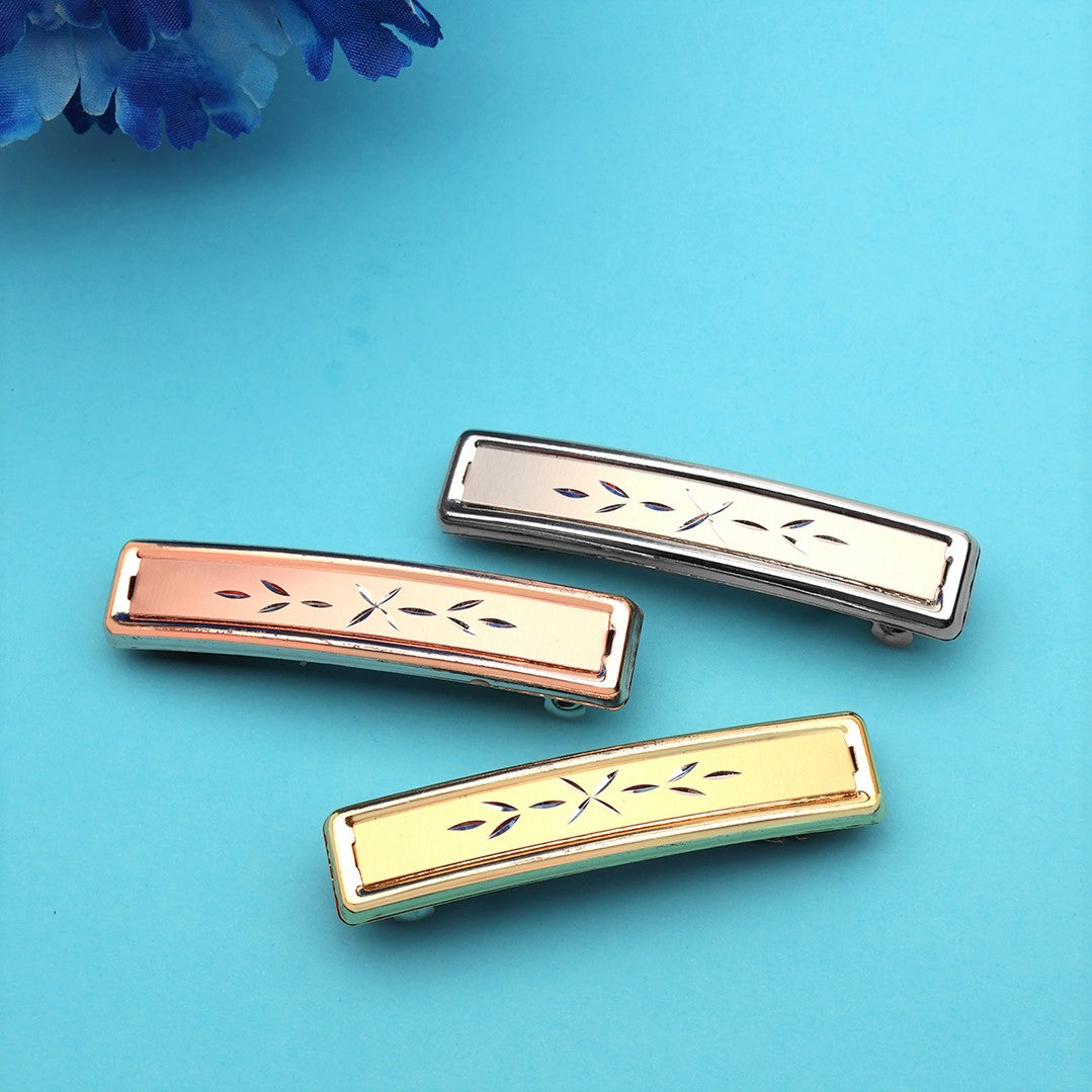 Laida Women Set of 3 Metal Embellished French Barrette