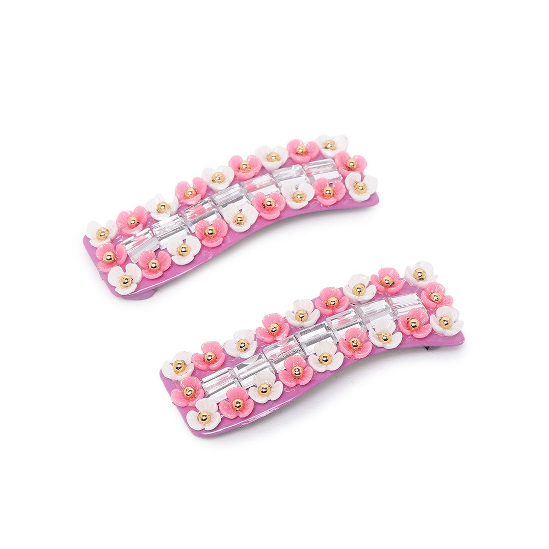 Laida Women Set of 2 Embellished Metal Tic Tac Hair Clip