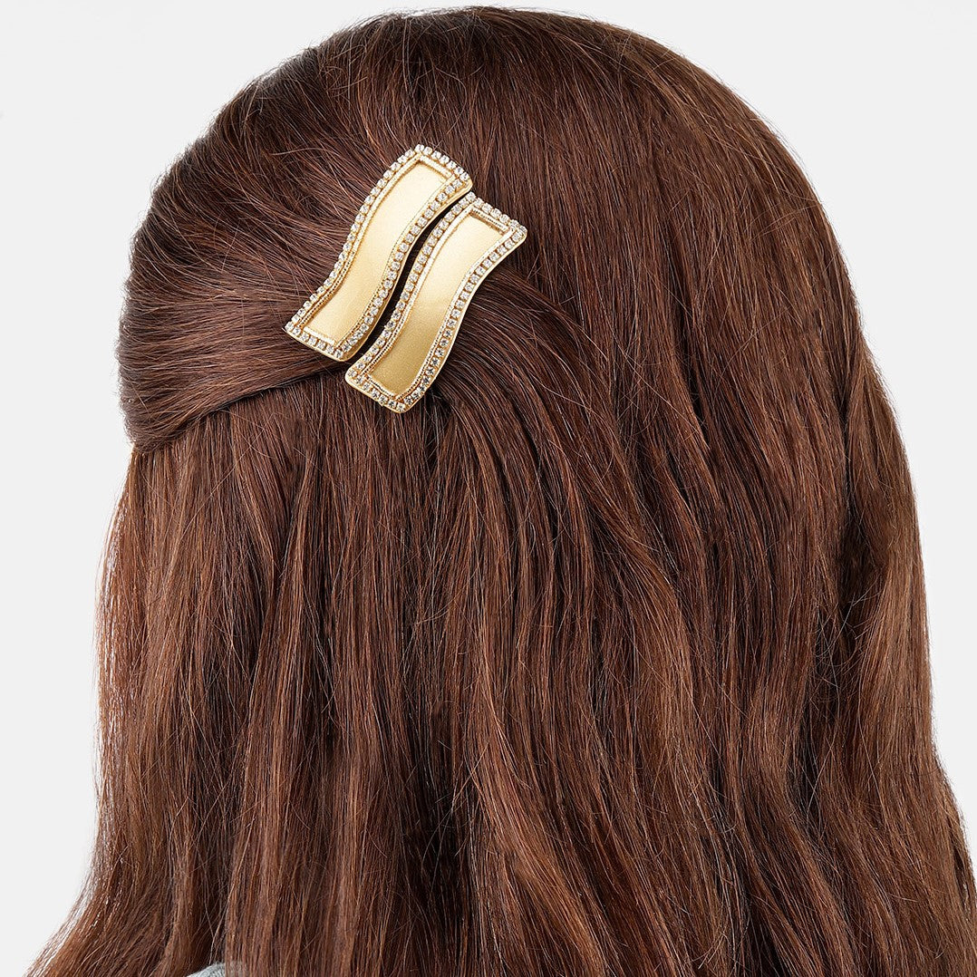 Laida Women Set of 4 Embellished Metal Tic Tac Hair Clip