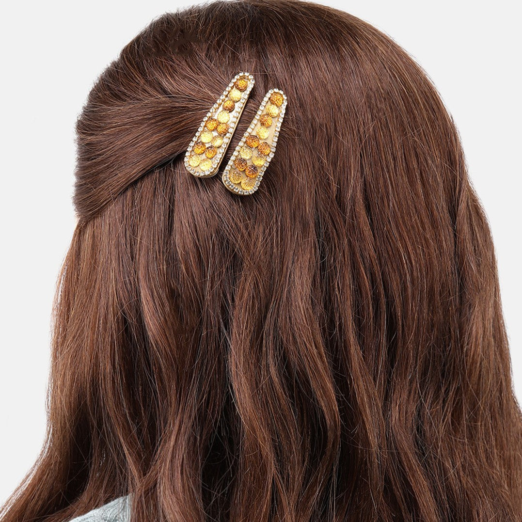 Laida Women Set of 4 Metal Embellished Tic Tac Hair Clip