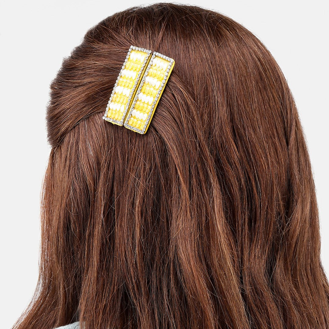 Laida Women Set of 4 Embellished Metal Tic Tac Hair Clip