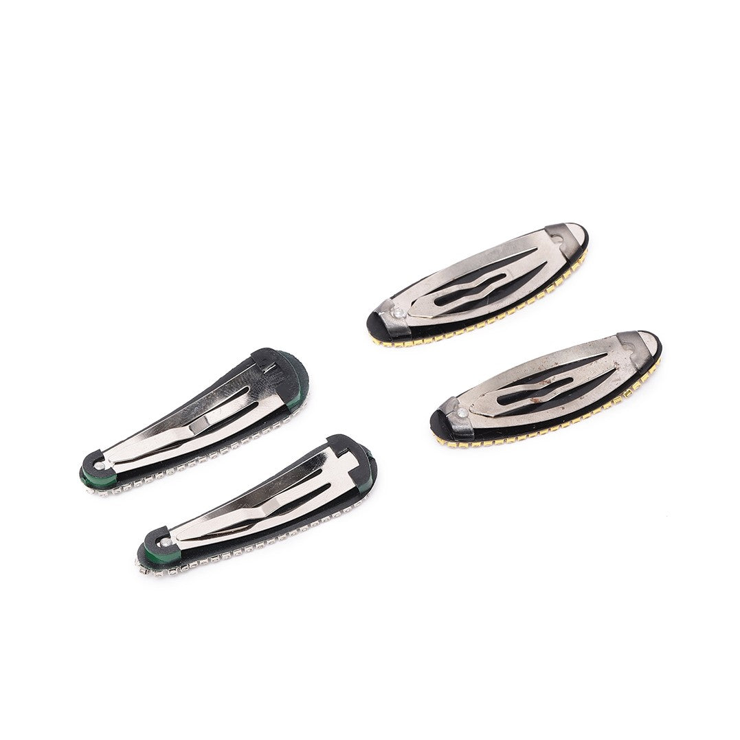 Laida Women Set of 4 Metal Embellished Tic Tac Hair Clip