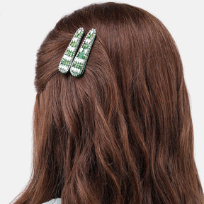 Laida Women Set of 4 Metal Embellished Tic Tac Hair Clip