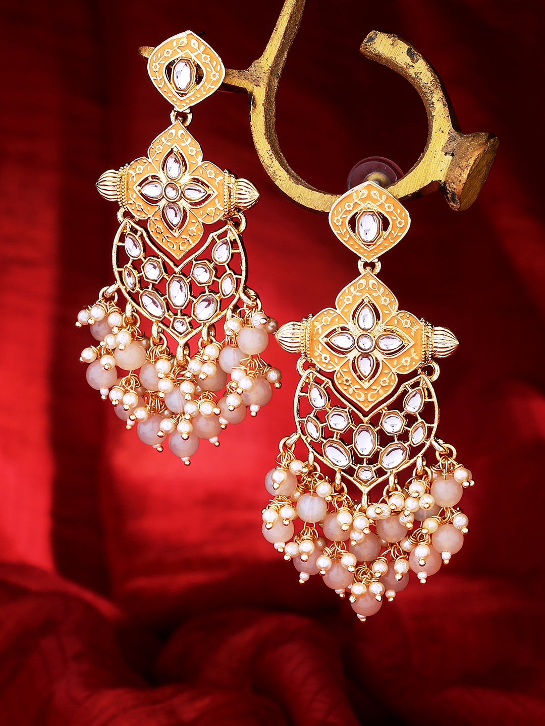 New Big Round Pink Traditional Drop Earrings - Buy Latest Earring Designs -  Abdesigns – Abdesignsjewellery