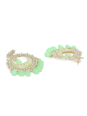 Gold-Plated & Sea Green Classic Chandbalis