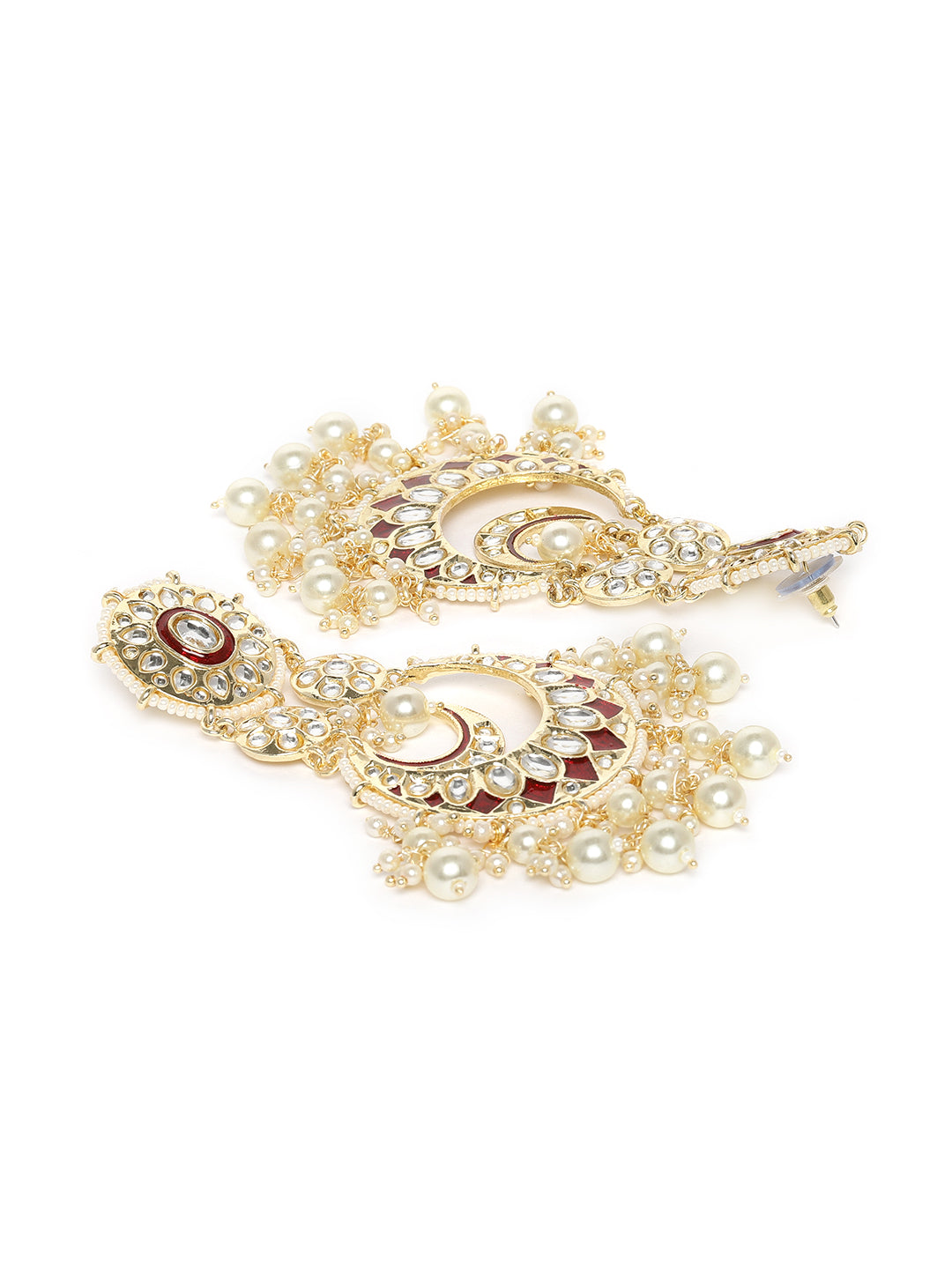 Sophisticated Floral Layered Gold Drop Earrings