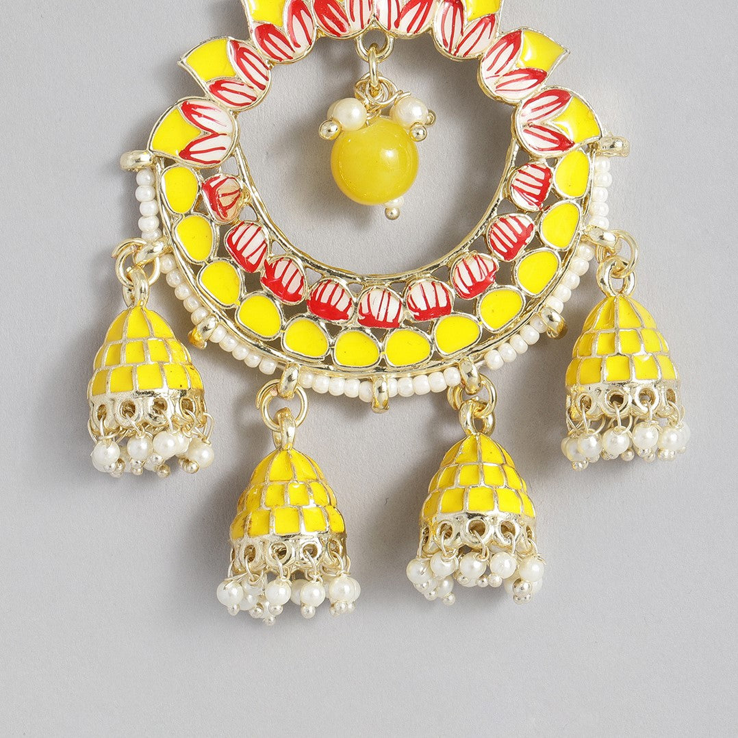 Yellow Kundan Earrings 2024 | favors.com