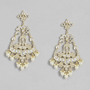 Gold-Toned Contemporary Drop Earrings