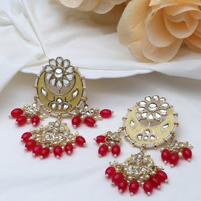 Yellow & Red Contemporary Drop Earrings