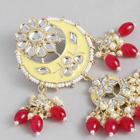 Yellow & Red Contemporary Drop Earrings