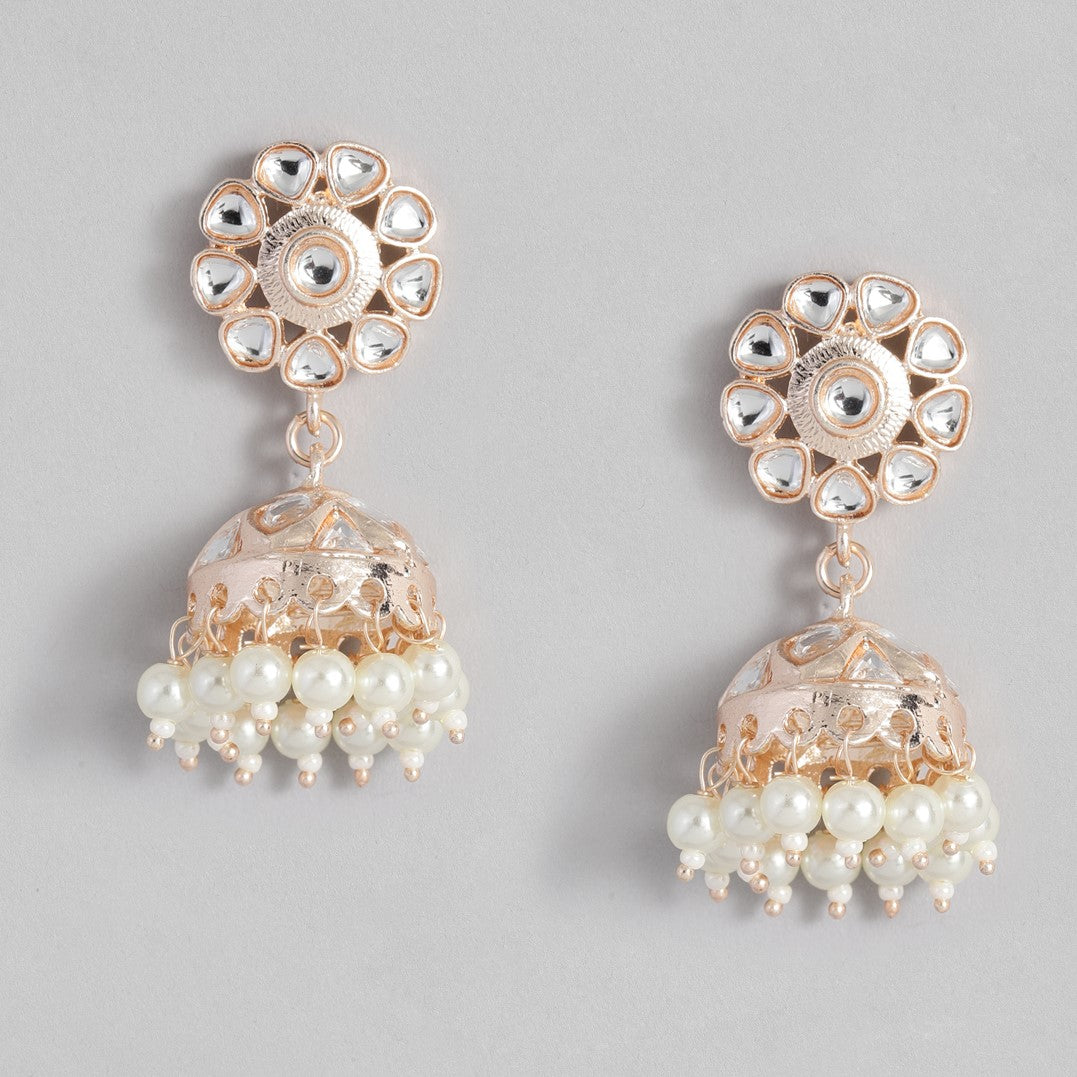 Laida Rose Gold Dome Shaped Jhumkas Earrings