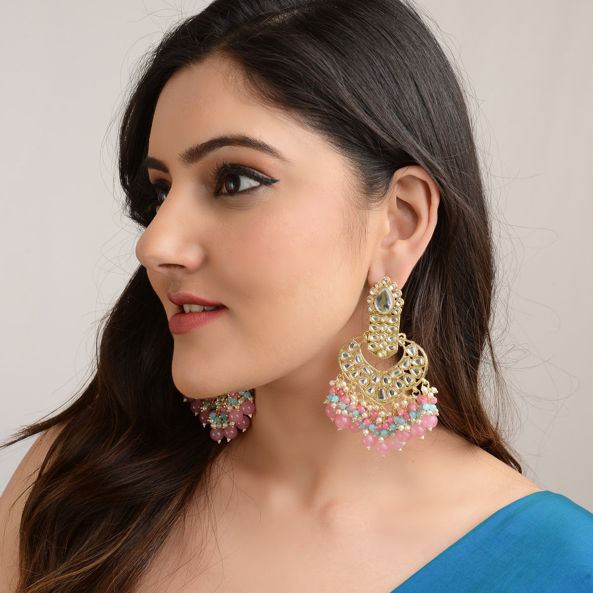 Laida Gold-Plated Contemporary Chandbalis Earrings