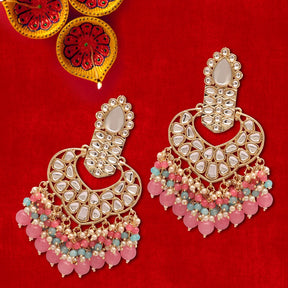 Gold-Plated Contemporary Chandbalis Earrings