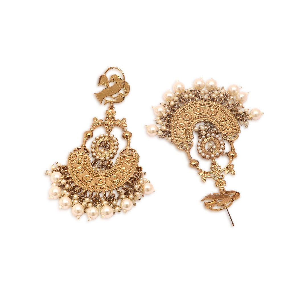 Gold-Toned Contemporary Chandbalis Earrings