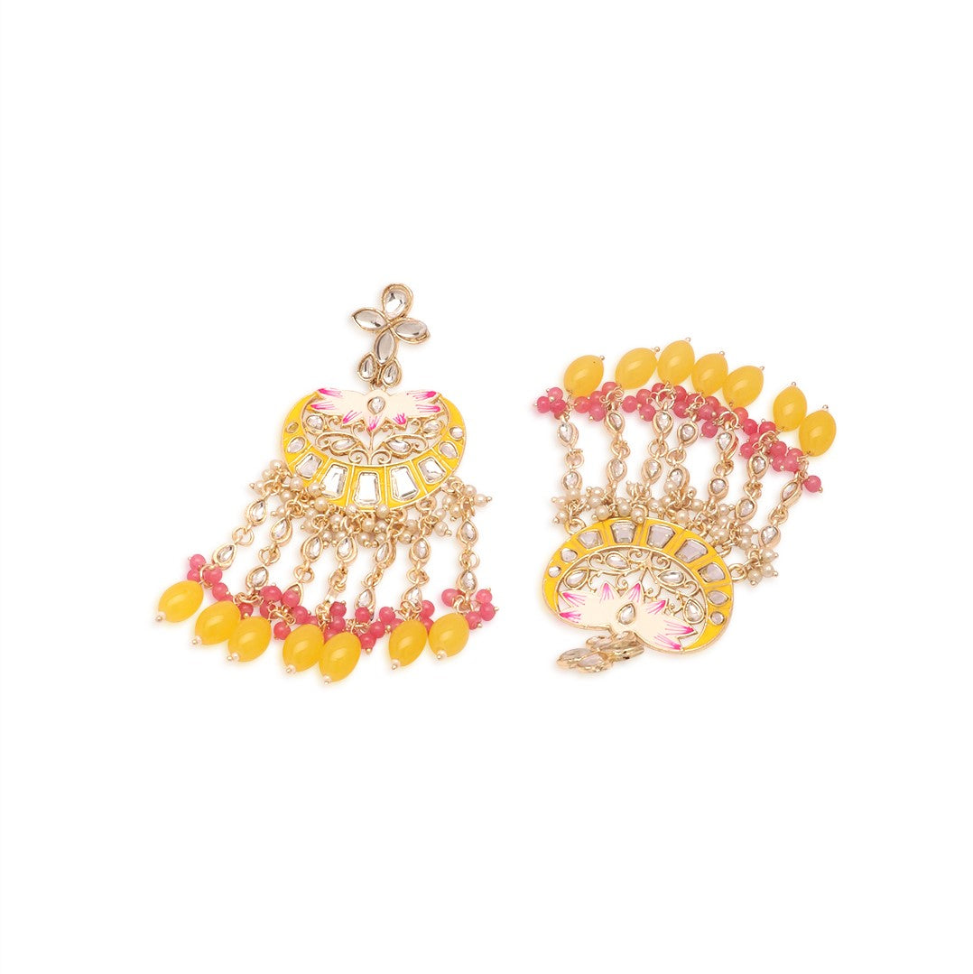 Gold Plated Contemporary Drop Earrings