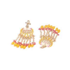 Gold Plated Contemporary Drop Earrings