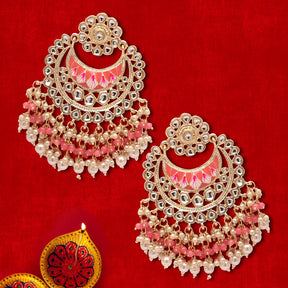 Gold Plated Contemporary Chandbalis Earrings