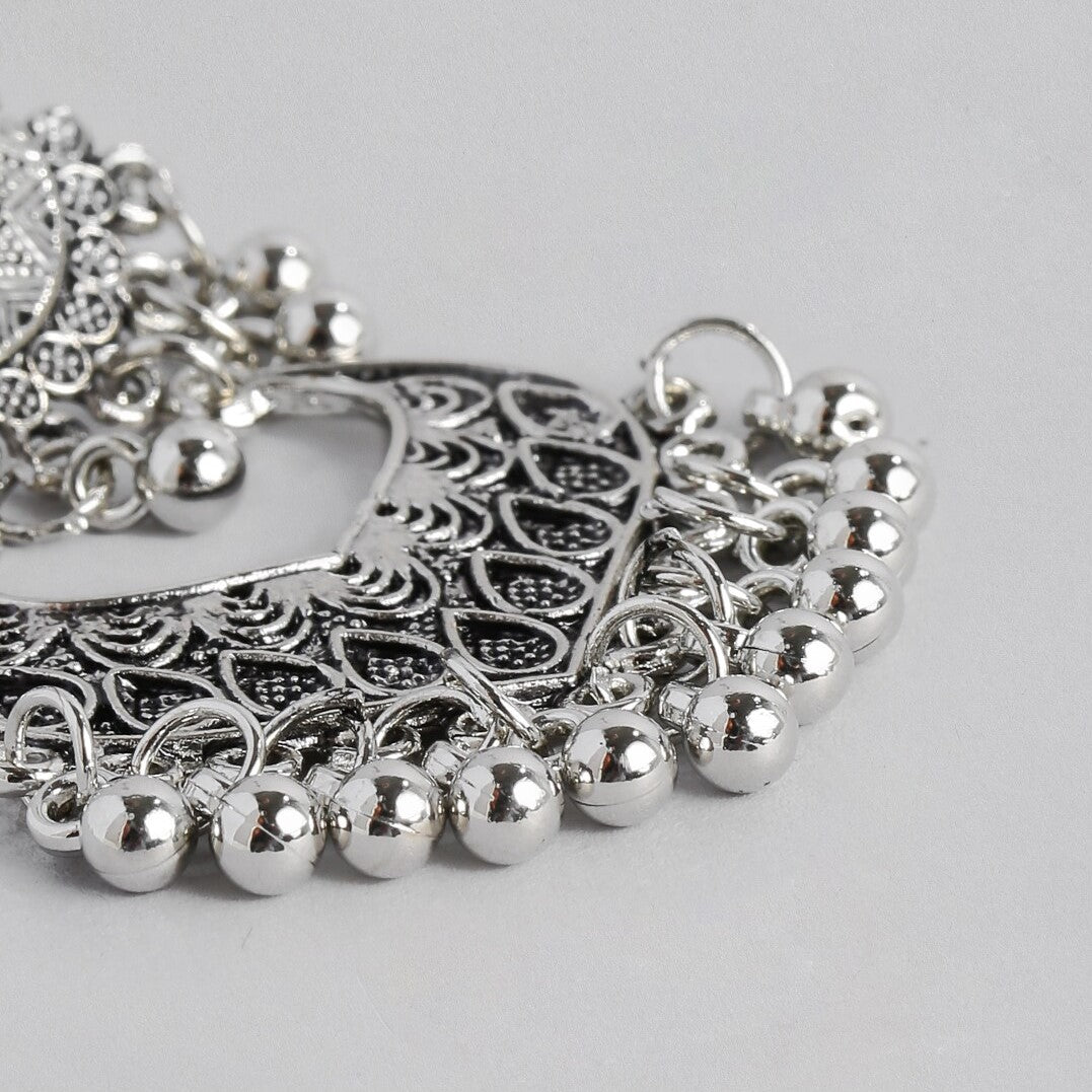 Oxidized Silver-Plated Set of 2 Earrings