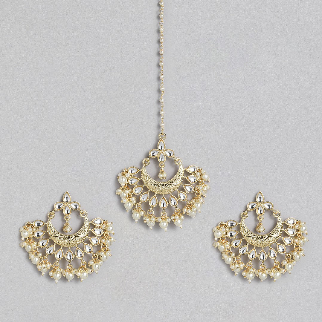 Laida White Gold-Plated Handcrafted Embellished Jewellery Set