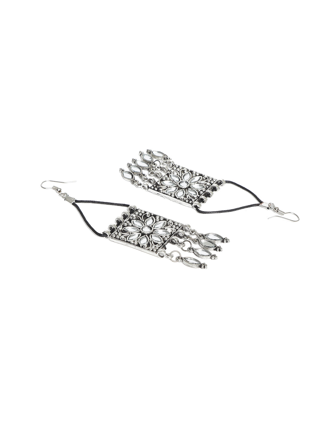 Laida Oxidized Silver-Toned Mirror Work Jewellery Set