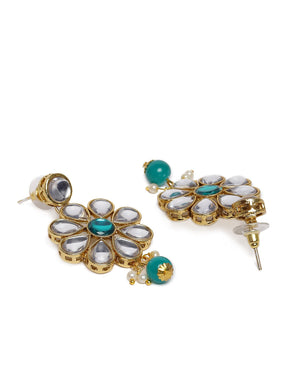 Laida Women Gold-Plated & Turquoise Blue Jewellery Set With Maangtika