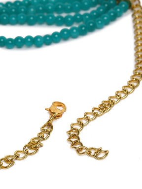 Laida Women Gold-Plated & Turquoise Blue Jewellery Set With Maangtika