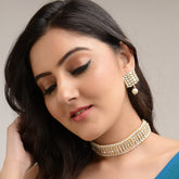 LAIDA Kundan Choker with Stud Earring