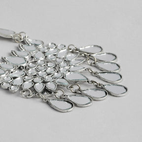 Laida Oxidised Silver-Plated Mirror Work Handcrafted Necklace