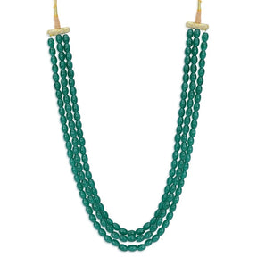 LAIDA Three layer Green Oval Beads Necklace