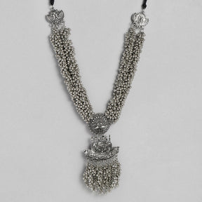 LAIDA Oxidised Silver-Plated Ghungroo Layered Handcrafted Necklace