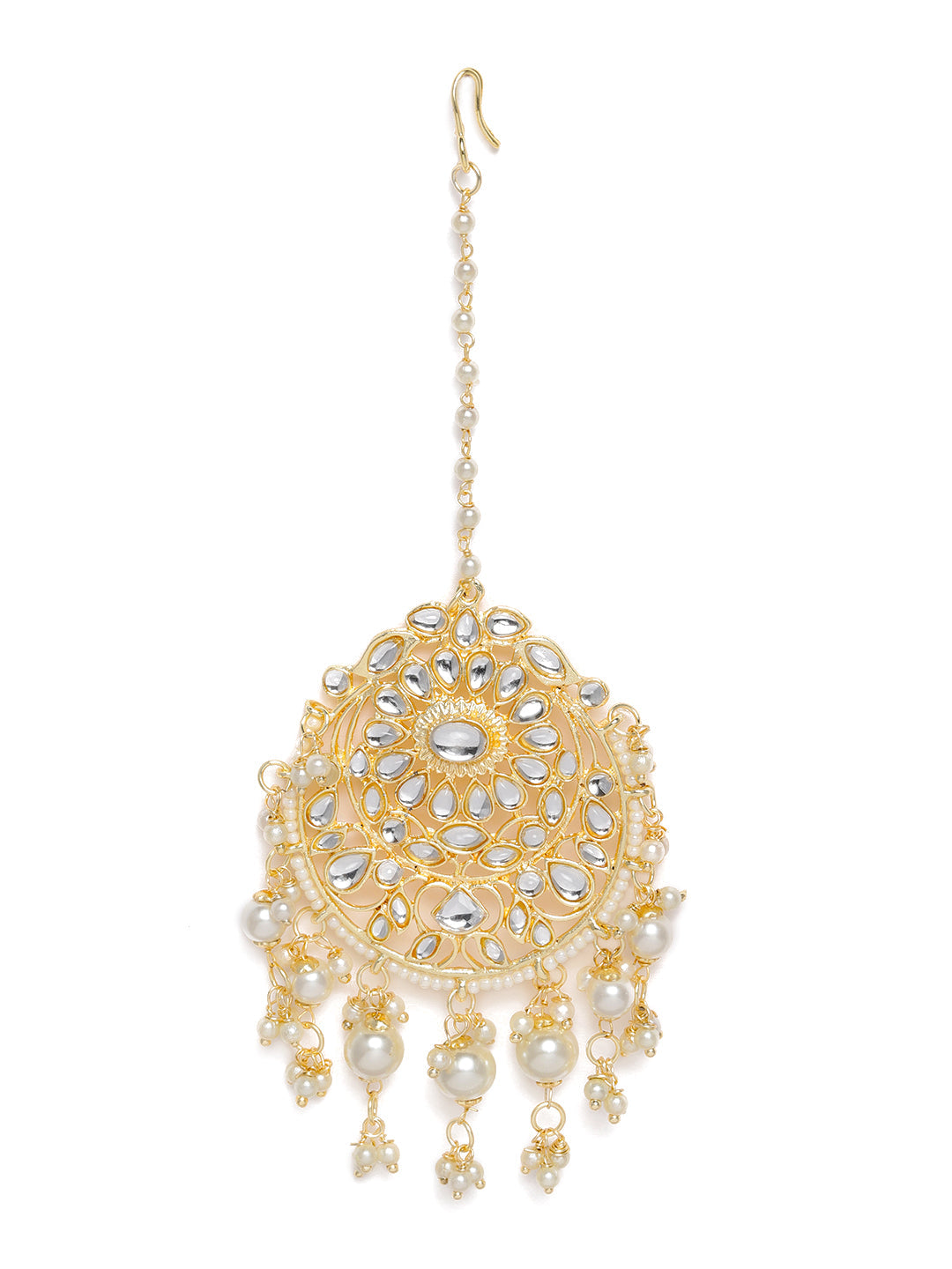 Laida Gold Plated Kundan Studded Chand Style Maang Tika