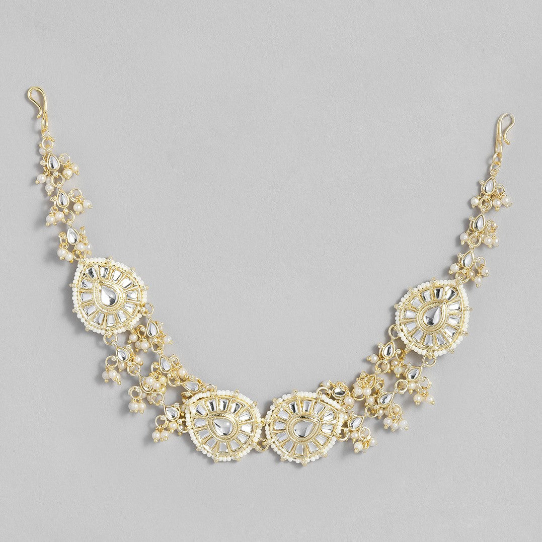 Laida Gold-Plated and White Kundan Studded Mathapatti